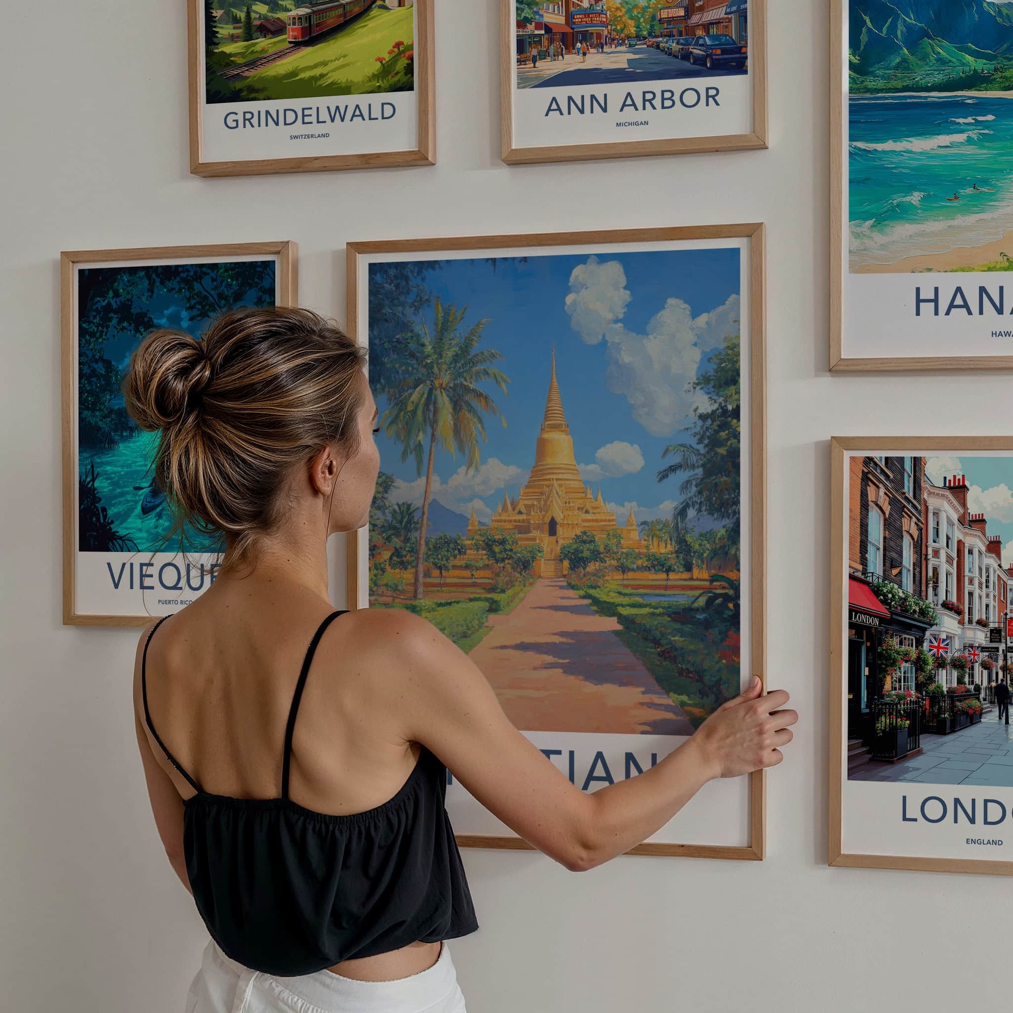 Vientiane Poster - Laos Travel Art - Grand Golden Stupa Home Decor