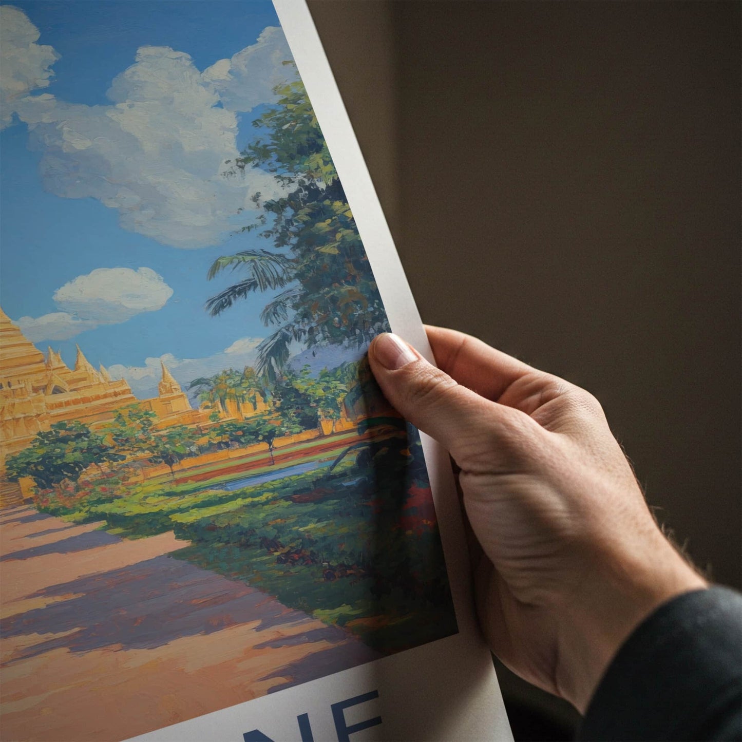 Vientiane Poster - Laos Travel Art - Grand Golden Stupa Home Decor