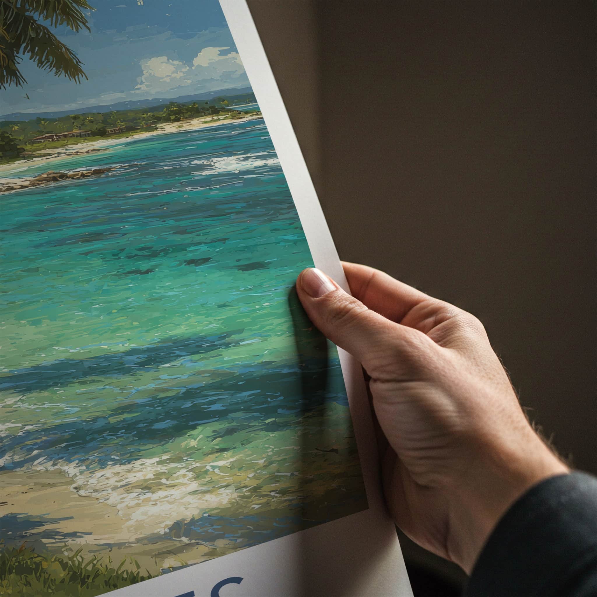 Vieques Poster - Puerto Rico Beach Ocean Horses Wall Art