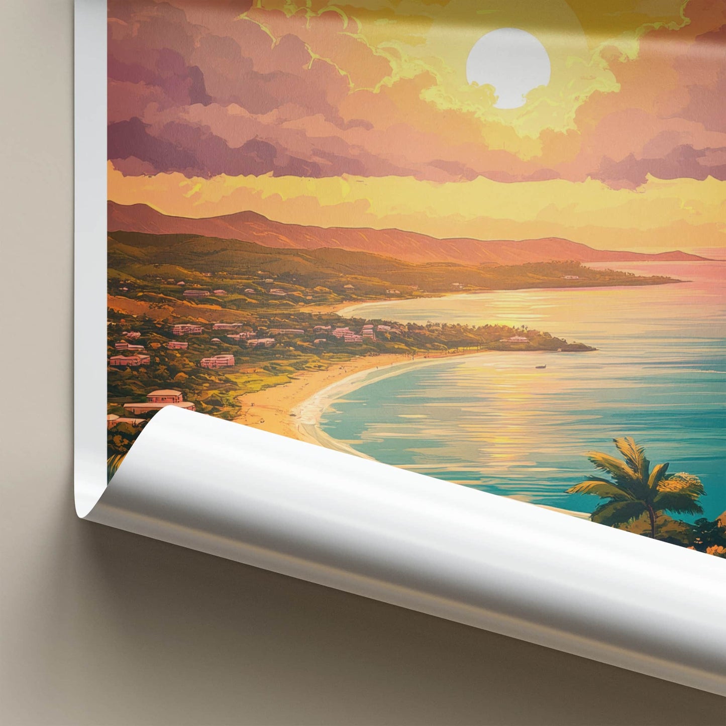 Vieques Poster - Puerto Rico Travel Art - Tropical Sunset Beach Home Decor