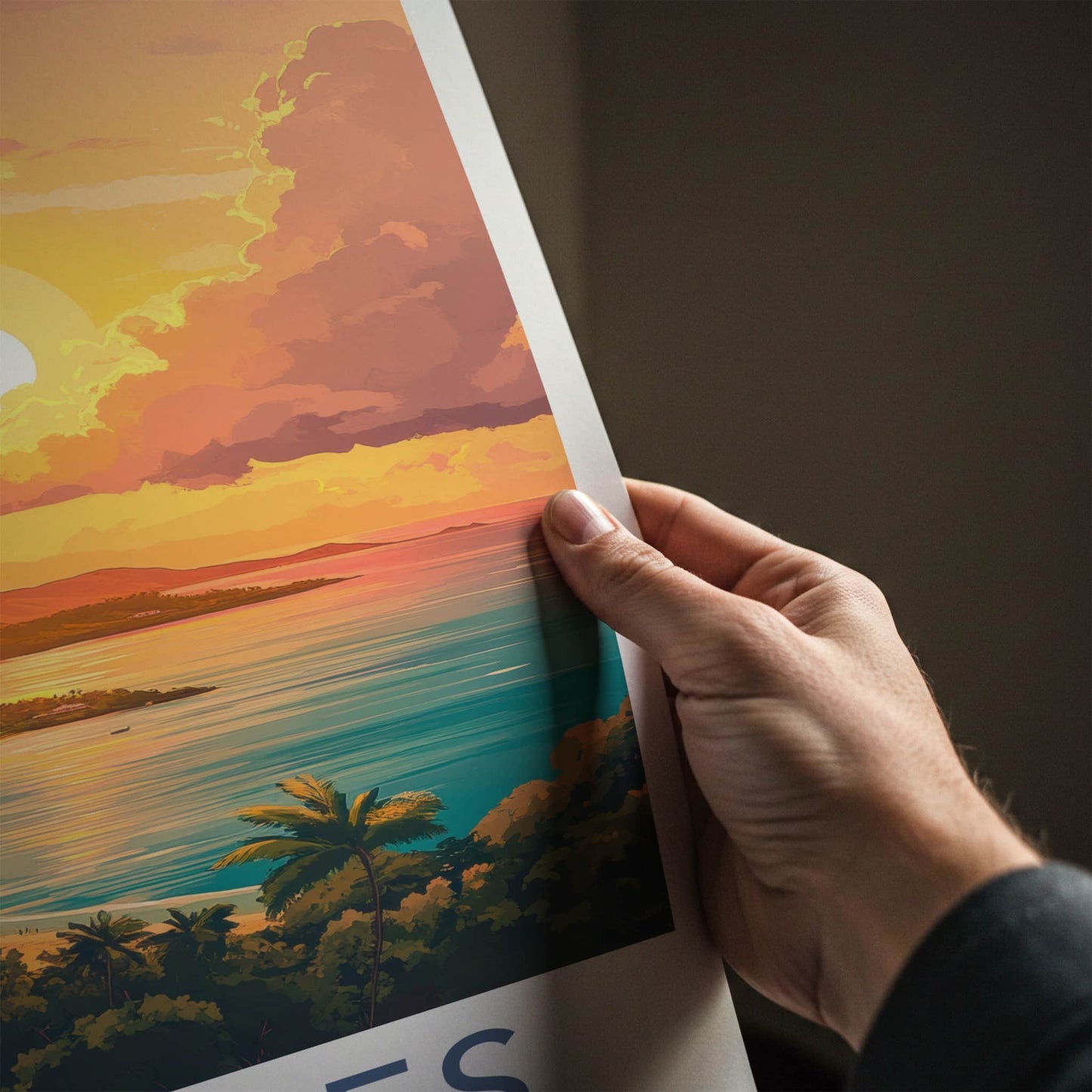 Vieques Poster - Puerto Rico Travel Art - Tropical Sunset Beach Home Decor