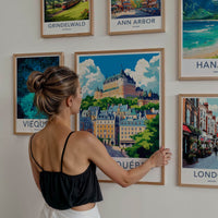 Vieux-Quebec Poster - Canada Travel Art - Charming Cityscape Town Home Decor