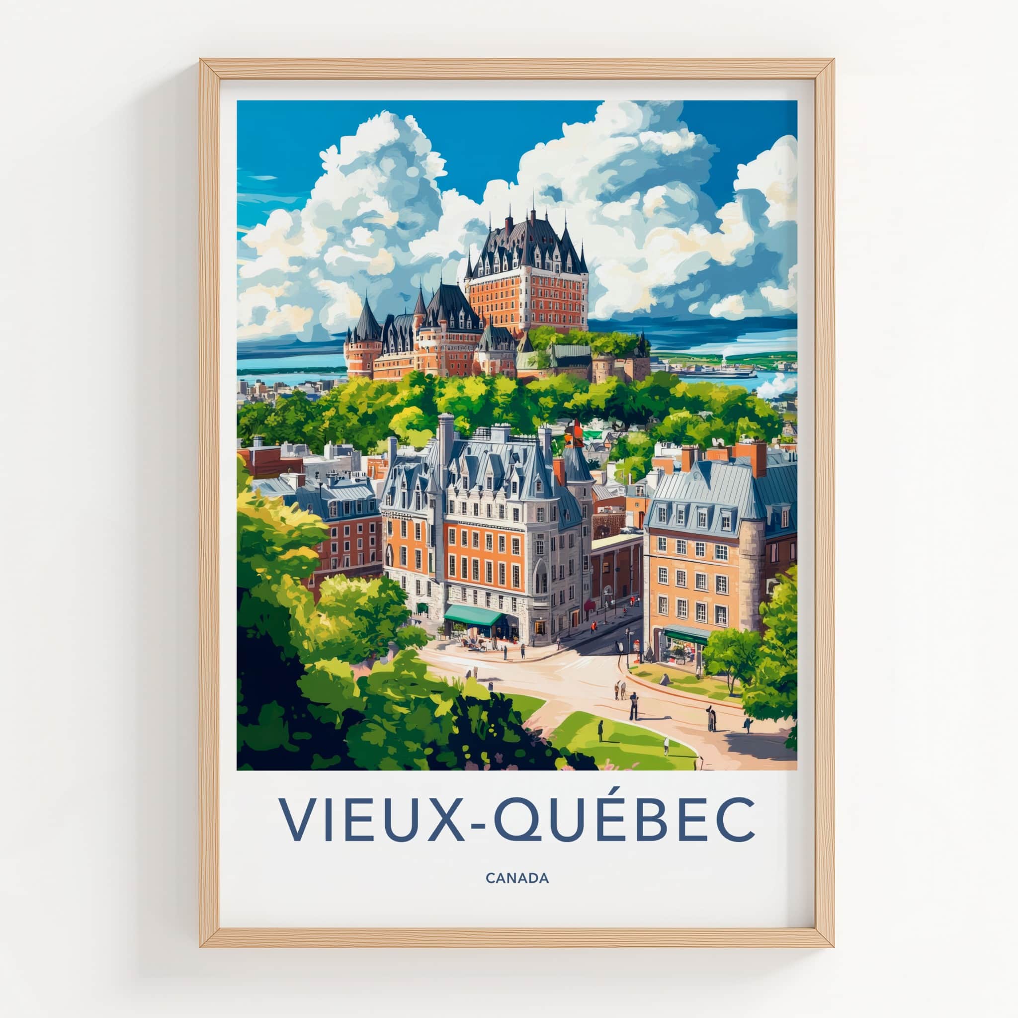 Vieux-Quebec Poster - Canada Travel Art - Grand Chateau City Home Decor