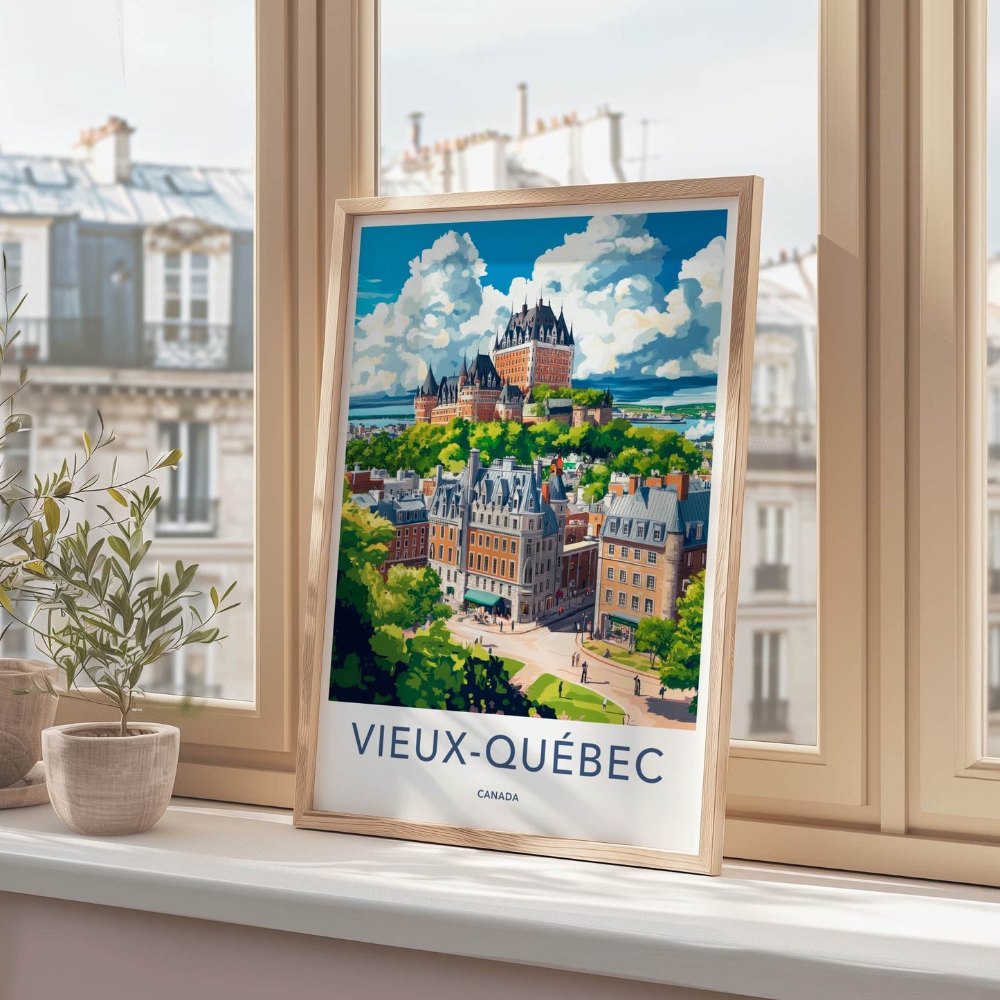 Vieux-Quebec Poster - Canada Travel Art - Grand Chateau City Home Decor
