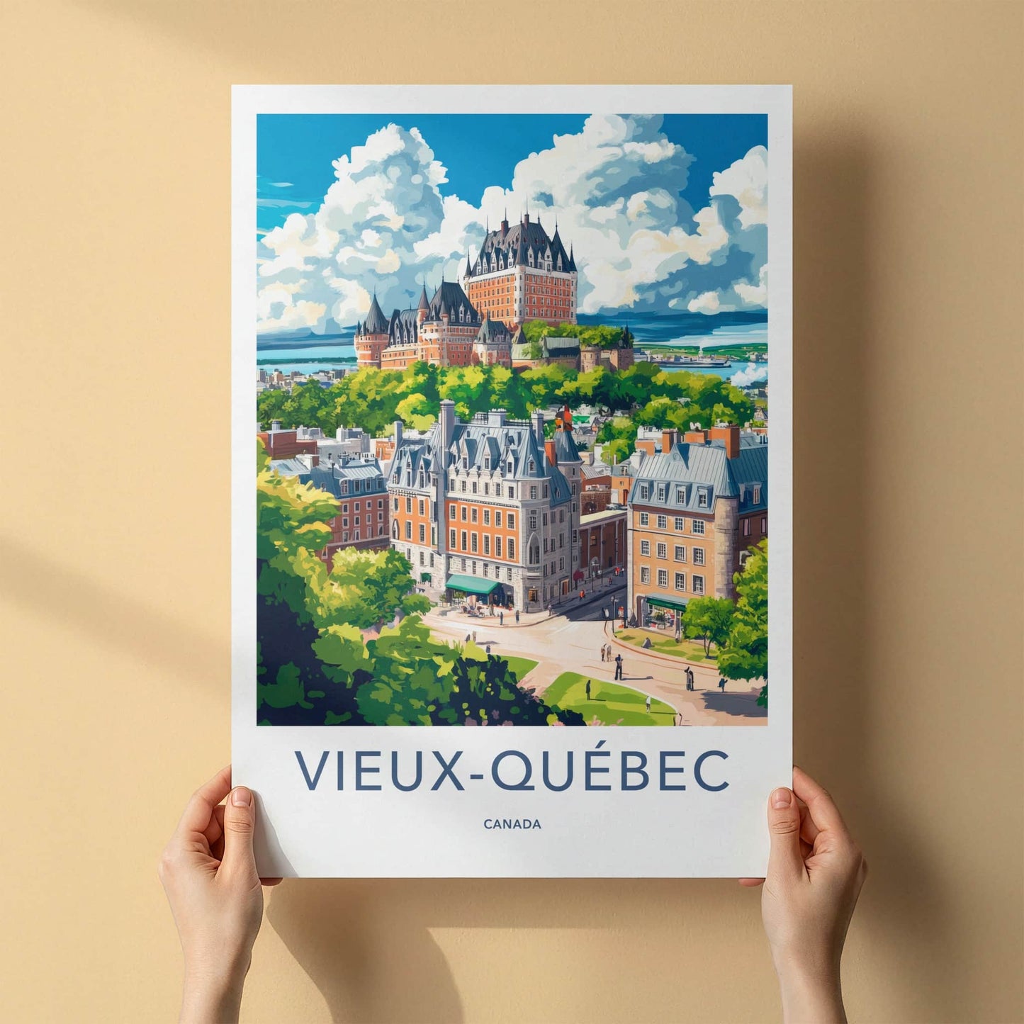 Vieux-Quebec Poster - Canada Travel Art - Grand Chateau City Home Decor