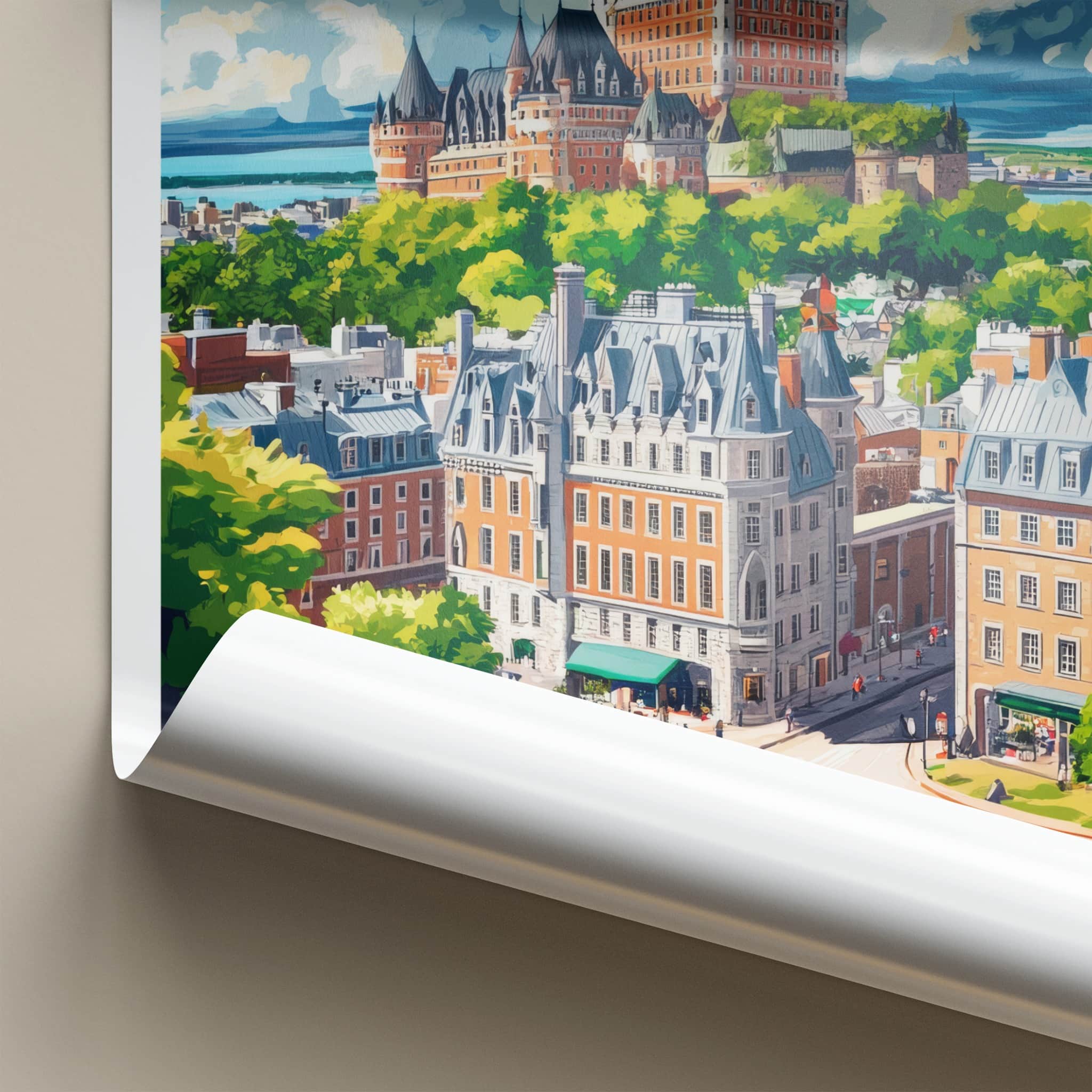 Vieux-Quebec Poster - Canada Travel Art - Grand Chateau City Home Decor