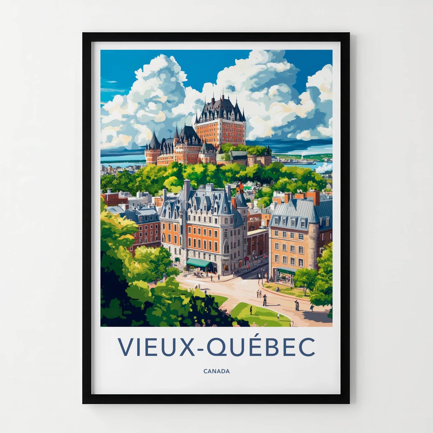 Vieux-Quebec Poster - Canada Travel Art - Grand Chateau City Home Decor