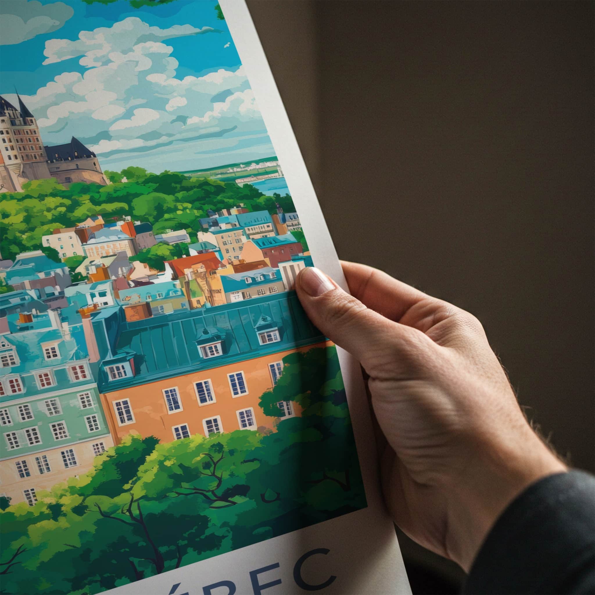 Vieux-Quebec Poster - Canada Travel Art - Historic Chateau City Wall Decor