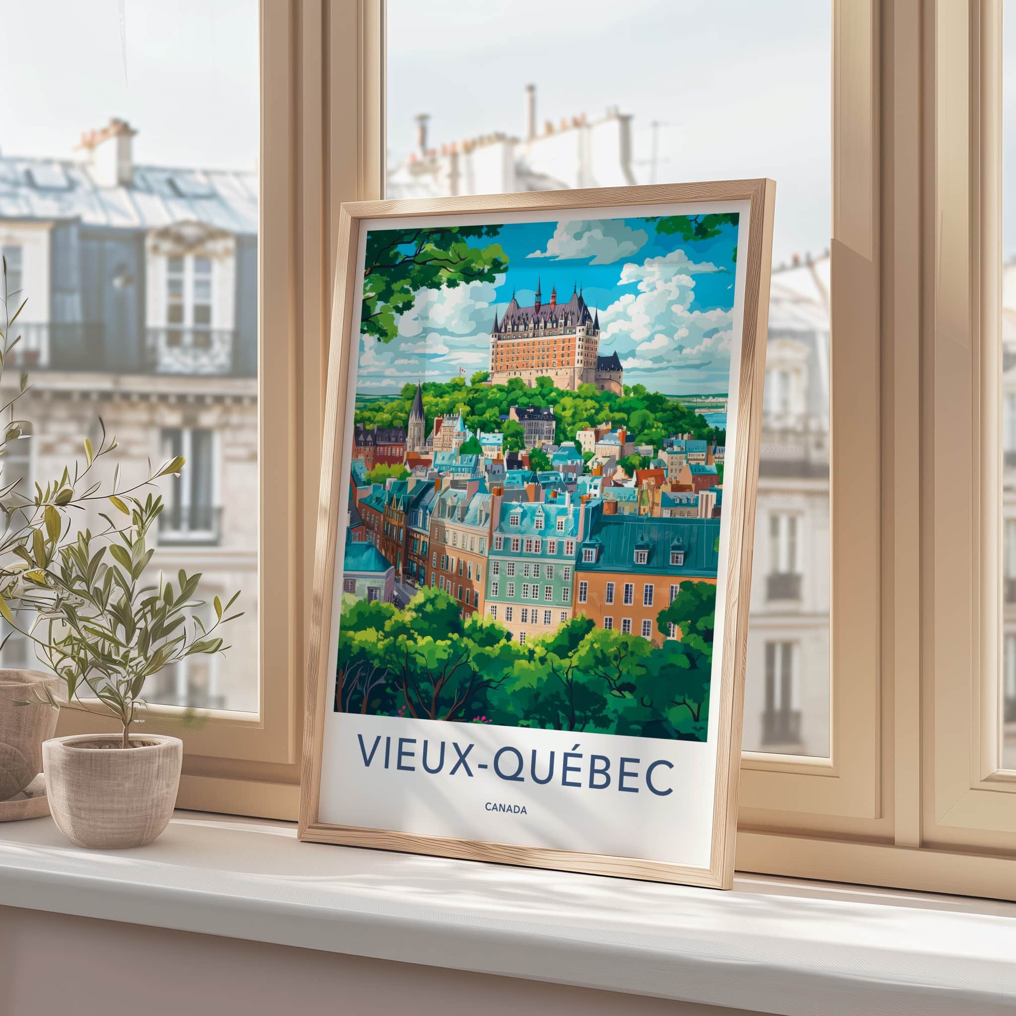 Vieux-Quebec Poster - Canada Travel Art - Historic Chateau City Wall Decor