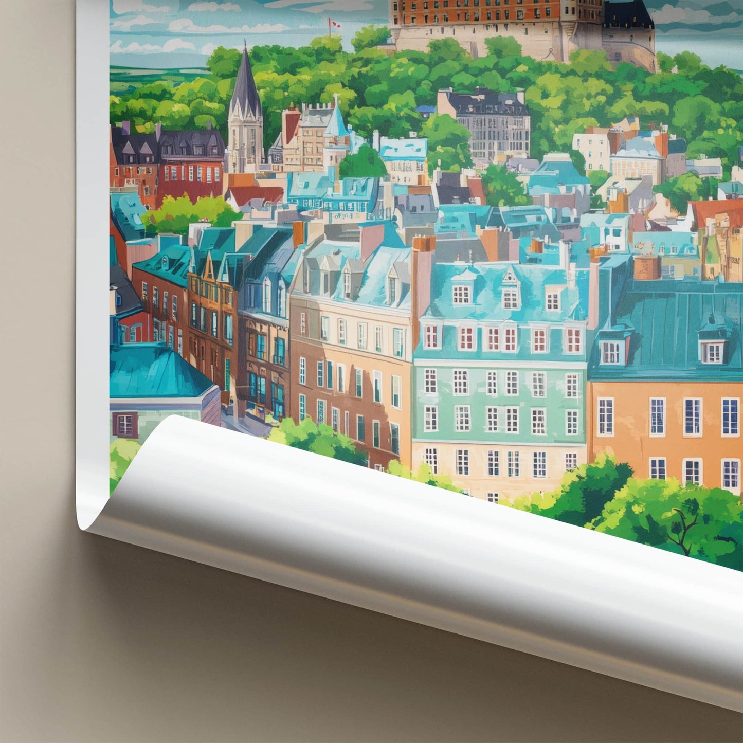 Vieux-Quebec Poster - Canada Travel Art - Historic Chateau City Wall Decor