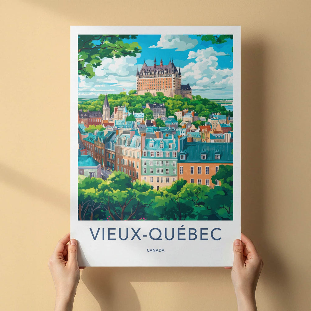 Vieux-Quebec Poster - Canada Travel Art - Historic Chateau City Wall Decor