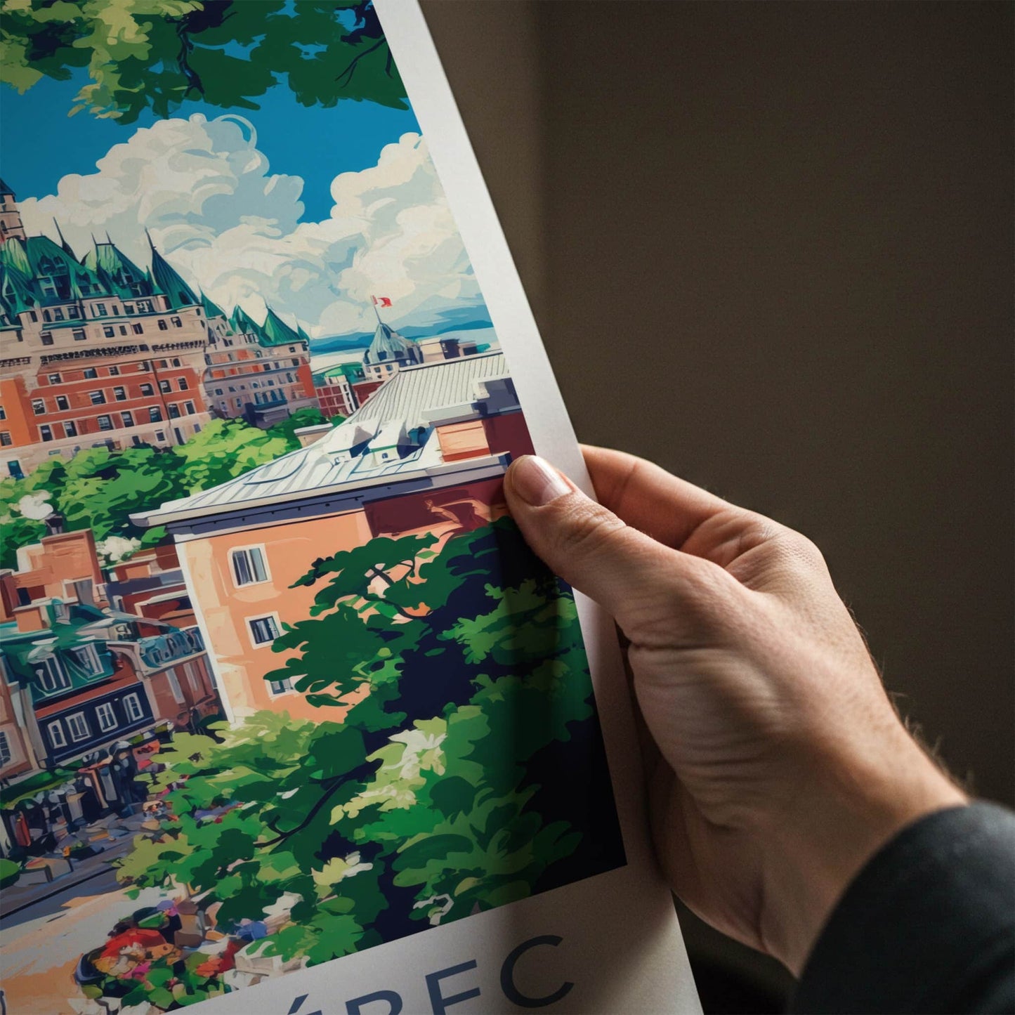 Vieux-Quebec Poster - Canada Travel Art - Old City Panorama Home Decor