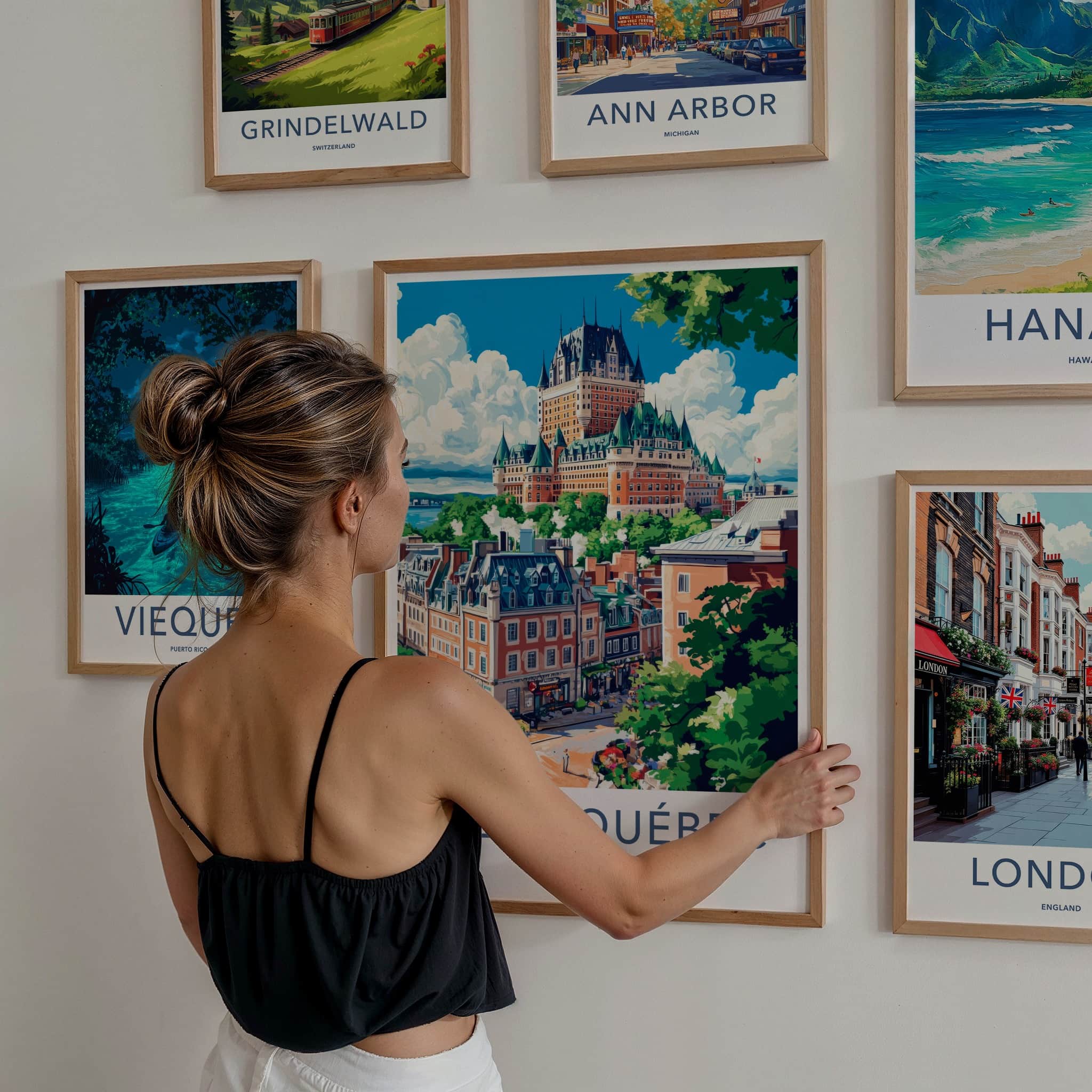 Vieux-Quebec Poster - Canada Travel Art - Old City Panorama Home Decor