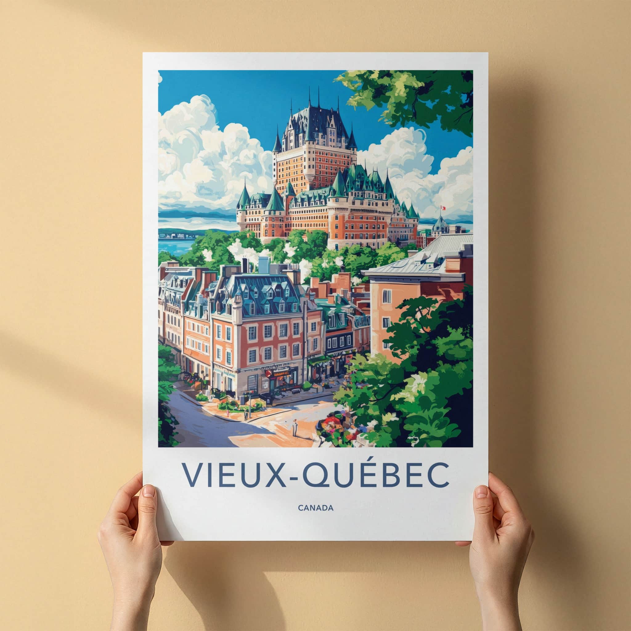Vieux-Quebec Poster - Canada Travel Art - Old City Panorama Home Decor