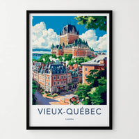Vieux-Quebec Poster - Canada Travel Art - Old City Panorama Home Decor