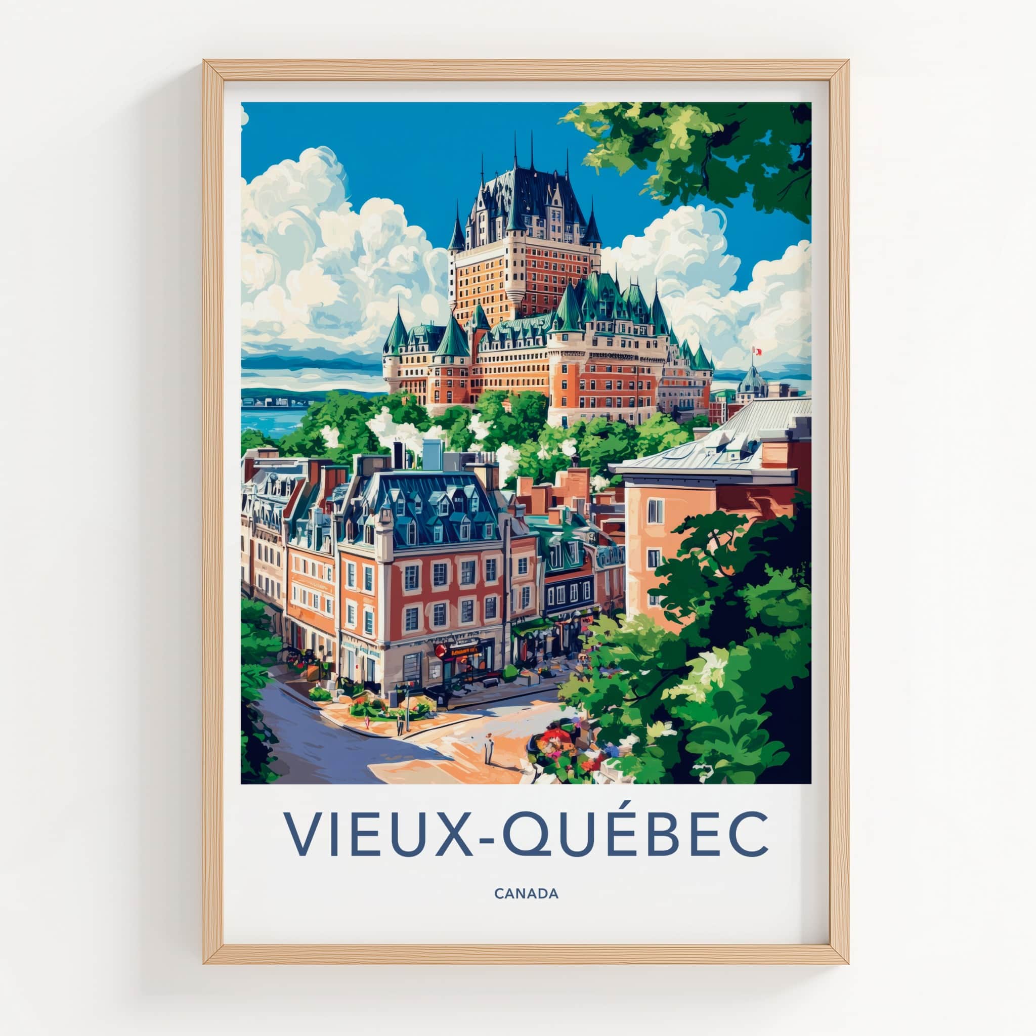 Vieux-Quebec Poster - Canada Travel Art - Old City Panorama Home Decor