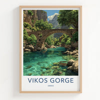 Vikos Gorge Poster - Greece Wall Art - Ancient Stone Bridge Home Decor