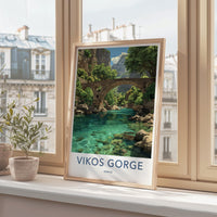 Vikos Gorge Poster - Greece Wall Art - Ancient Stone Bridge Home Decor