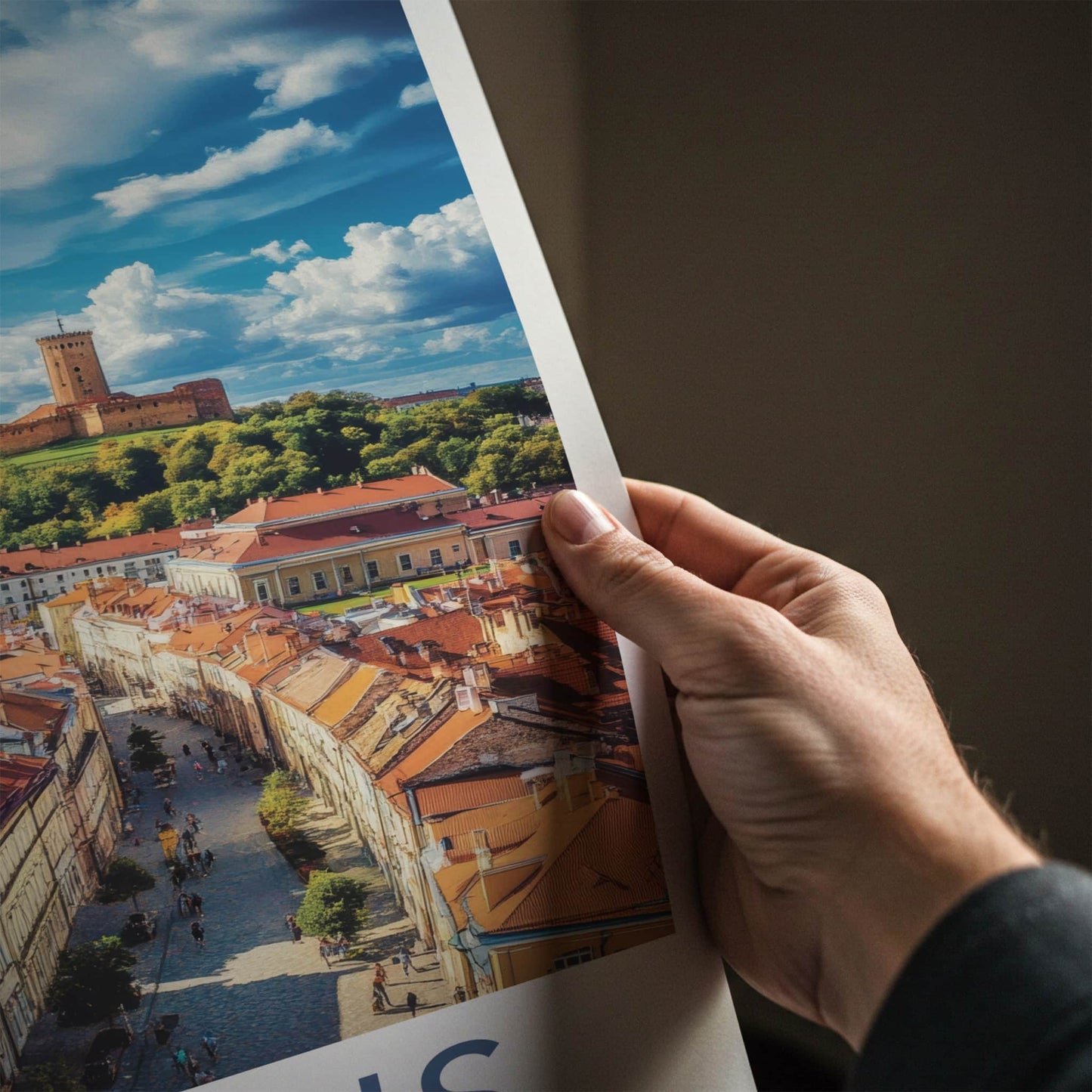 Vilnius Poster - Lithuania Travel Art - Historic City Castle Home Decor