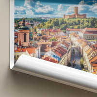 Vilnius Poster - Lithuania Travel Art - Historic City Castle Home Decor