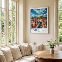 Vilnius Poster - Lithuania Travel Art - Historic City Castle Home Decor