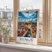 Vilnius Poster - Lithuania Travel Art - Historic City Castle Home Decor