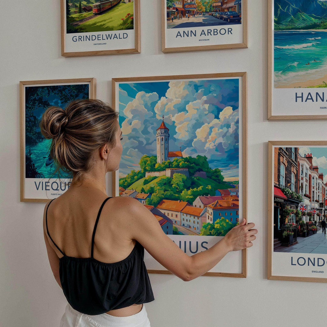 Vilnius Poster - Lithuania Wall Art Featuring Gediminas Tower
