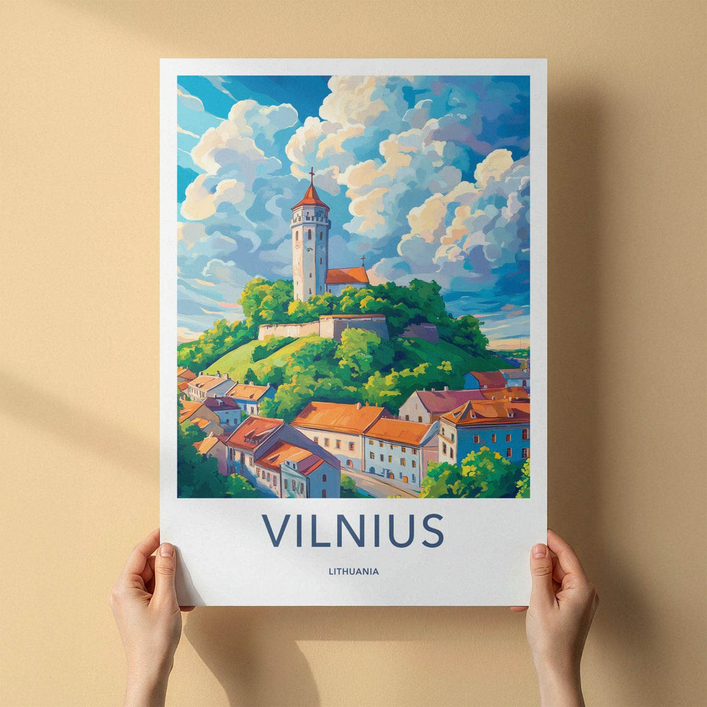 Vilnius Poster - Lithuania Wall Art Featuring Gediminas Tower