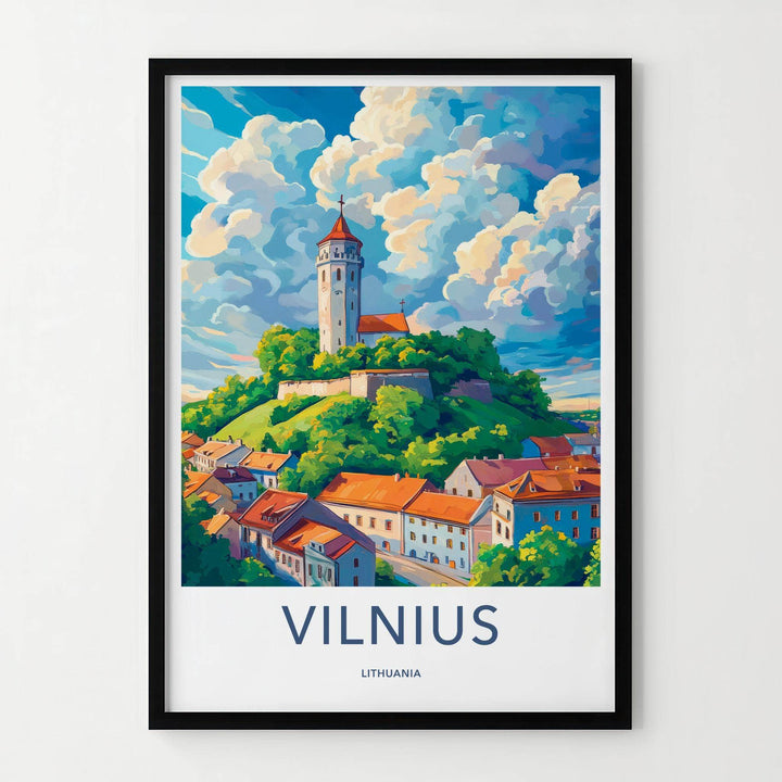 Vilnius Poster - Lithuania Wall Art Featuring Gediminas Tower