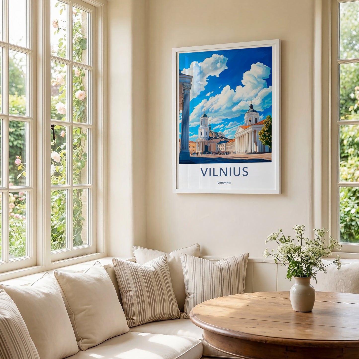 Vilnius Poster - Lithuania Wall Art - Grand Square Churches Home Decor