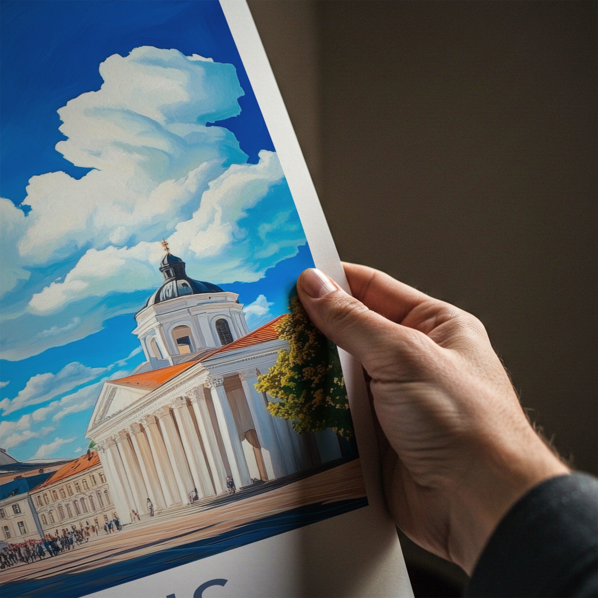 Vilnius Poster - Lithuania Wall Art - Grand Square Churches Home Decor