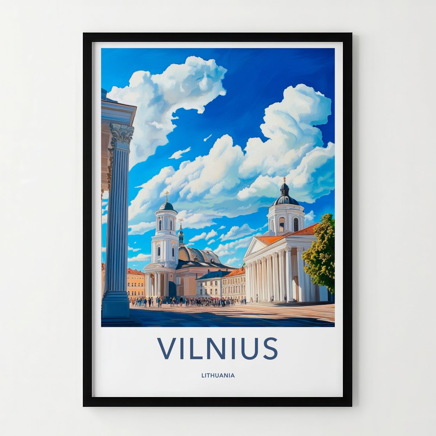 Vilnius Poster - Lithuania Wall Art - Grand Square Churches Home Decor