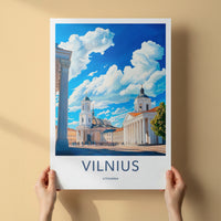 Vilnius Poster - Lithuania Wall Art - Grand Square Churches Home Decor