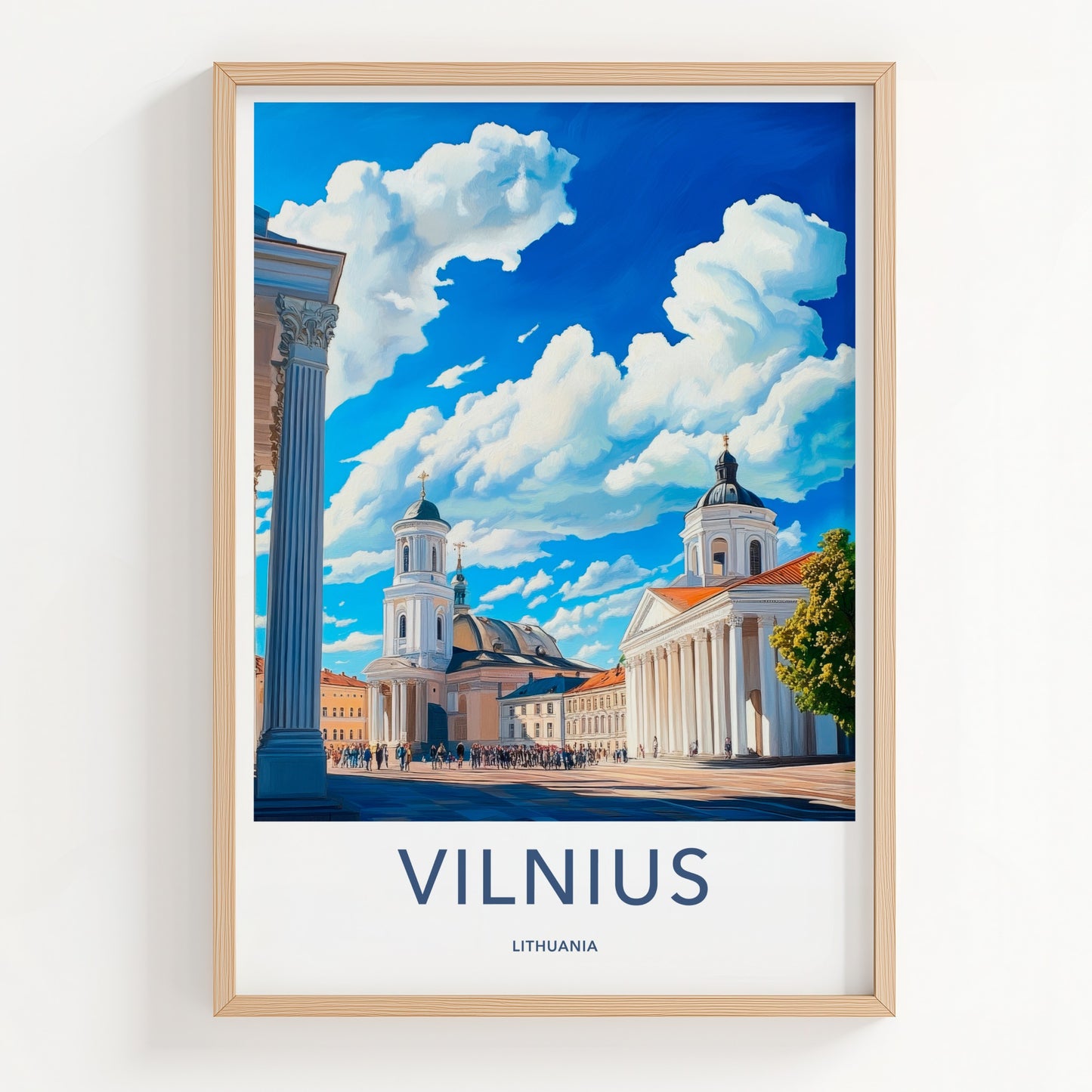 Vilnius Poster - Lithuania Wall Art - Grand Square Churches Home Decor
