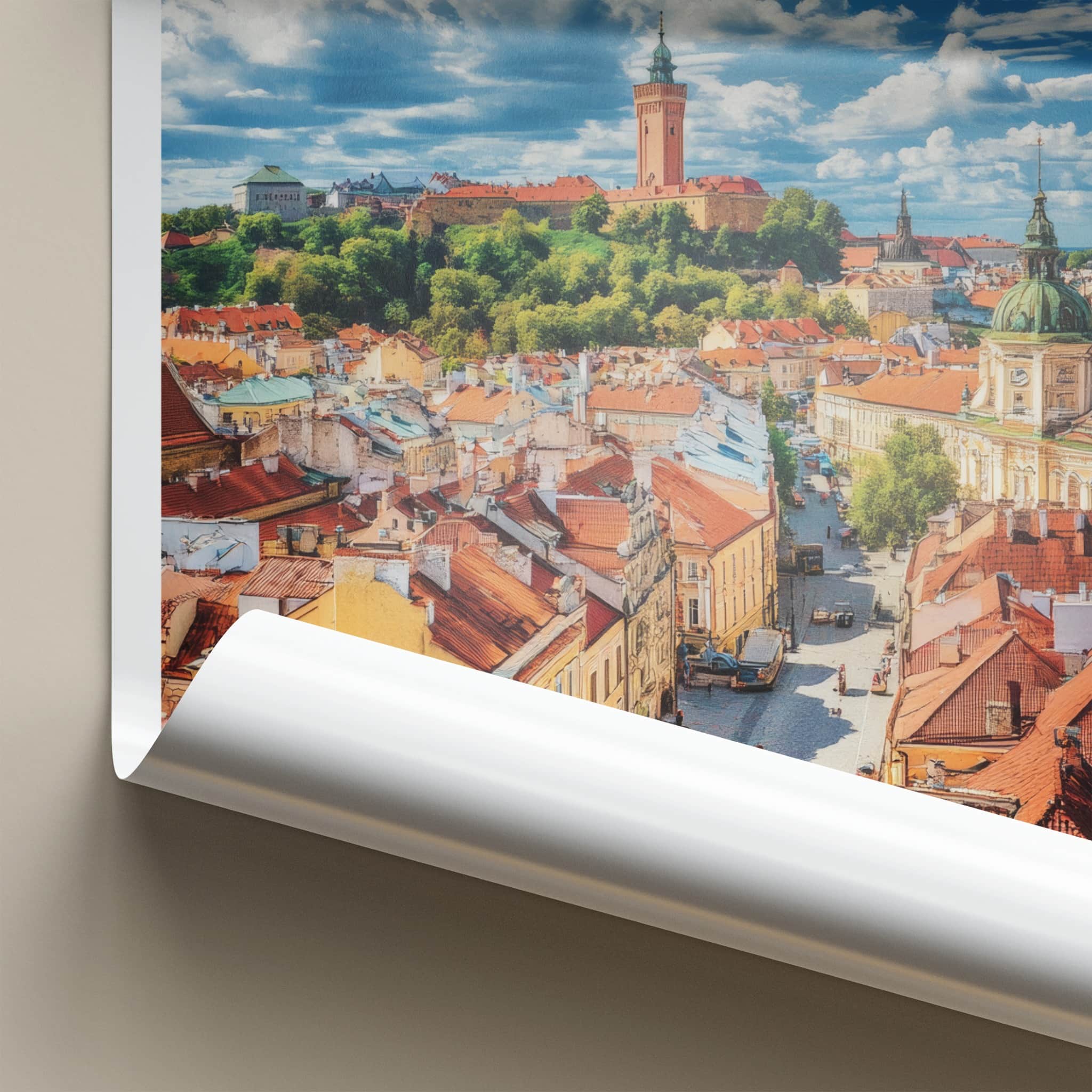 Vilnius Poster - Lithuania Wall Art - Old Town Rooftops Home Decor