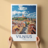 Vilnius Poster - Lithuania Wall Art - Old Town Rooftops Home Decor