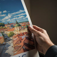 Vilnius Poster - Lithuania Wall Art - Old Town Rooftops Home Decor