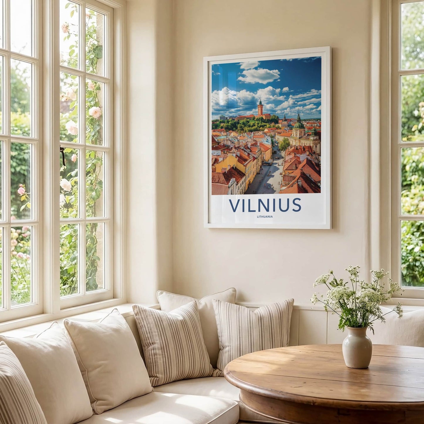 Vilnius Poster - Lithuania Wall Art - Old Town Rooftops Home Decor