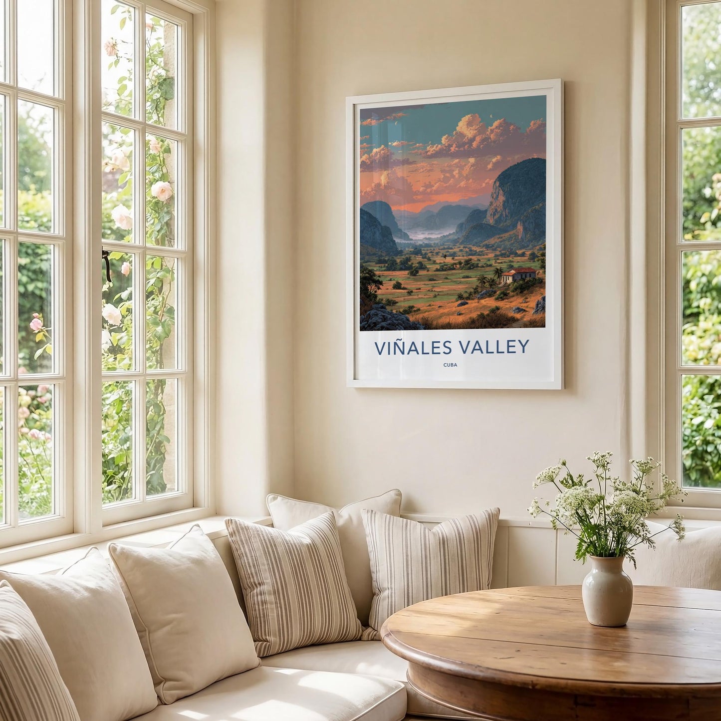 Vinales Valley Poster - Cuba Travel Art - Lush Valley Sunset Home Decor