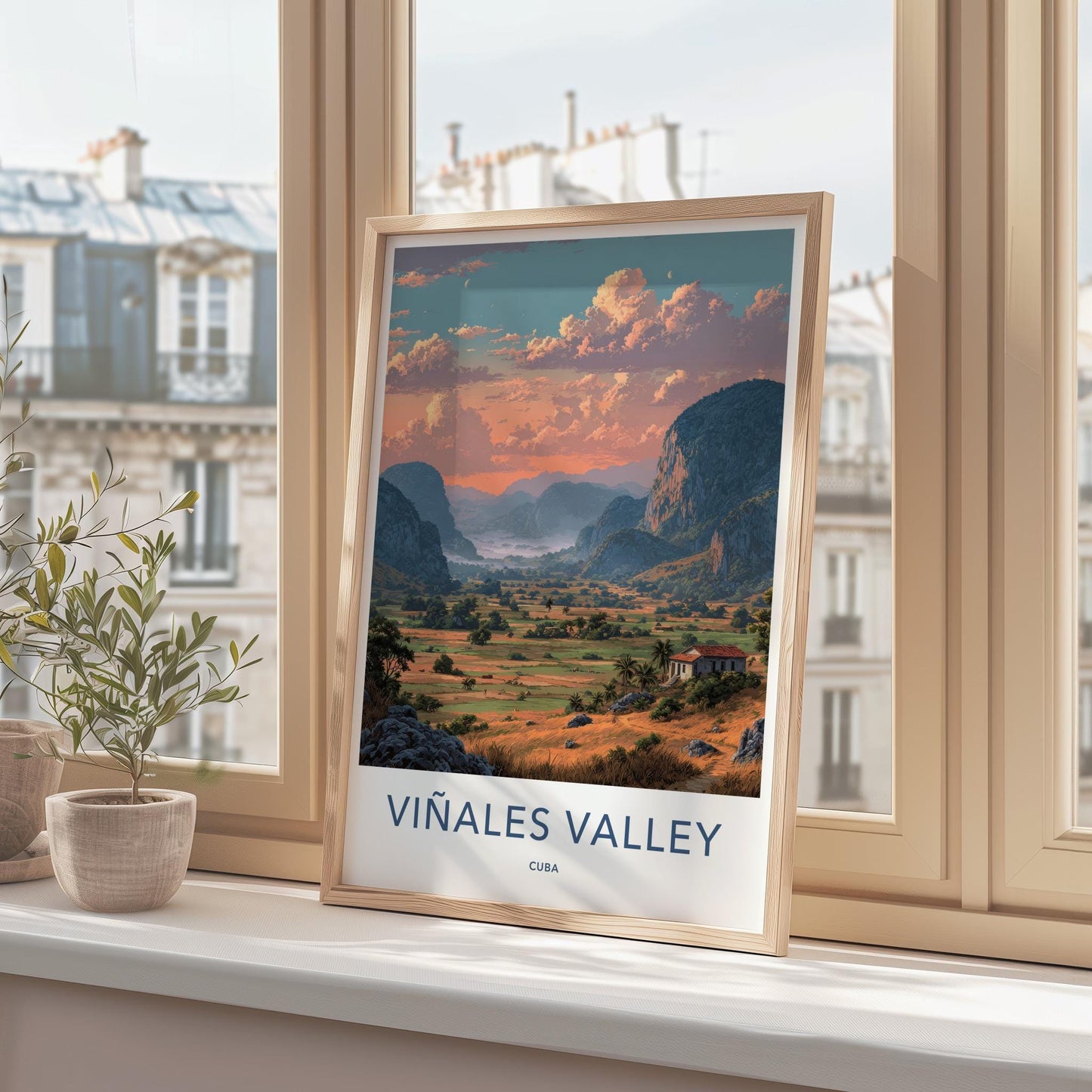 Vinales Valley Poster - Cuba Travel Art - Lush Valley Sunset Home Decor
