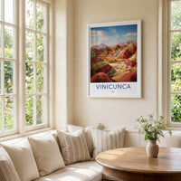 Vinicunca Poster - Peru Travel Art - Vivid Rainbow Mountains Home Decor