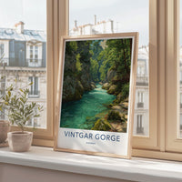 Vintgar Gorge Poster - Slovenia Travel Art - Emerald River Gorge Home Decor