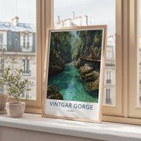 Vintgar Gorge Poster - Slovenia Travel Art - Emerald River Path Home Decor