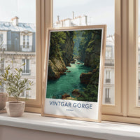 Vintgar Gorge Poster - Slovenia Travel Art - Emerald Water Canyon Home Decor