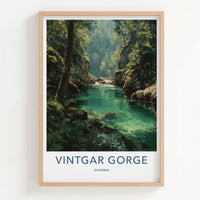 Vintgar Gorge Poster - Slovenia Travel Art - Emerald Water Flow Wall Decor