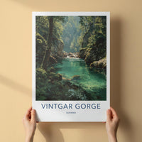 Vintgar Gorge Poster - Slovenia Travel Art - Emerald Water Flow Wall Decor