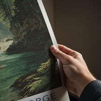 Vintgar Gorge Poster - Slovenia Travel Print - Emerald Gorge Flow Wall Decor