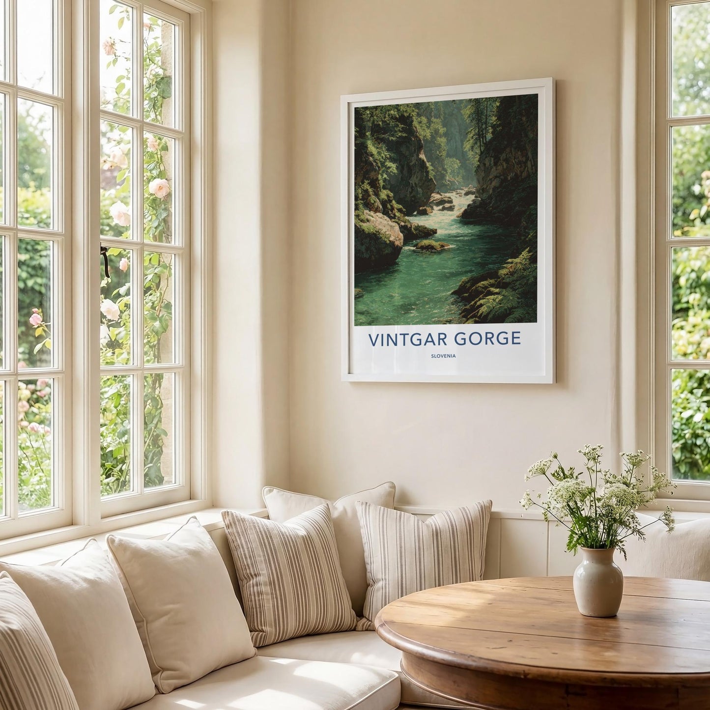 Vintgar Gorge Poster - Slovenia Travel Print - Emerald Gorge Flow Wall Decor