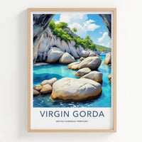 Virgin Gorda Poster - British Overseas Territory Blue Water Caves Gallery Art