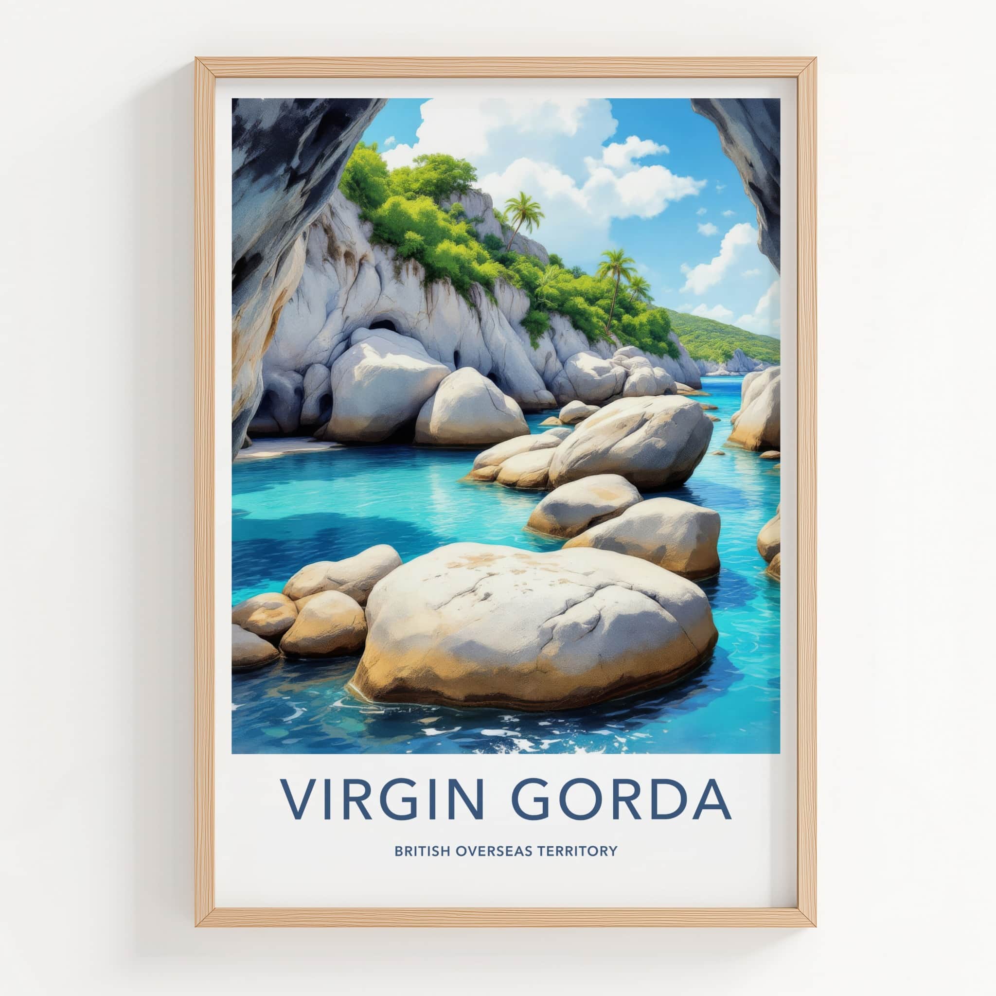 Virgin Gorda Poster - British Overseas Territory Blue Water Caves Gallery Art
